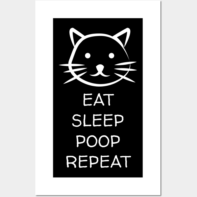 Eat Sleep Poop Repeat Cat Lover Wall Art by Muzehack